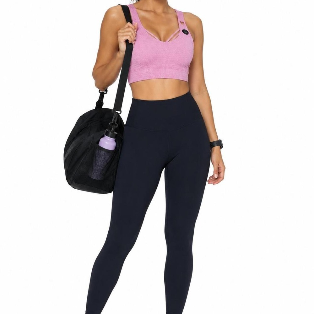 Cotton On Body Neon Orchid Textured Sports Crop Bra Juniors L